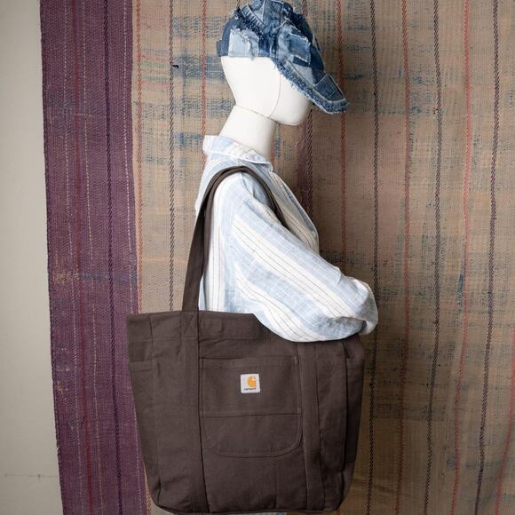 Brown upcycled carhartt tote bag - Picture 2 of 8